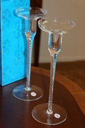 2 New In Box Czech Crystal Candlesticks 9 In