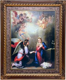 An Angelic Fine Art Canvas Print In Ornate Frame