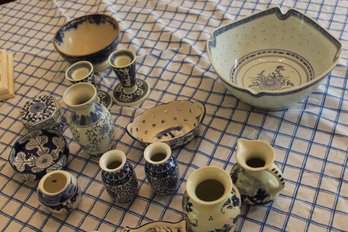 Delft And Other Blue And White Assortment