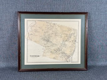 A Vintage Reproduction Map Of Suffield, CT