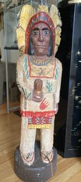 Fantastic Vintage Carved Wood Cigar Store Indian- Great Paint- Possibly By Frank Or John Gallagher