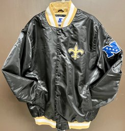 New Orleans Saints Football Jacket - Starter - Size XXL - Black And Gold