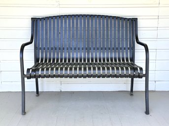 A Quality Outdoor Bench In Black Metal