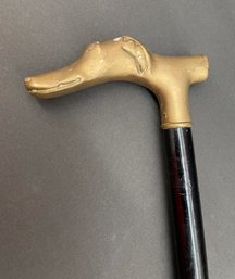 Vintage Brass Hound Dog Cane