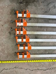 Lot Of Six  4.5 Foot Clamps