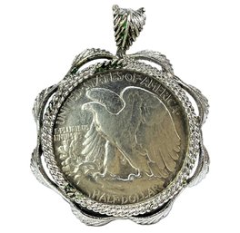 1945 Silver Walking Liberty Half Dollar Pendant (Approximately 19.8 Grams)