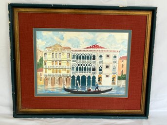 View Of Venice La Ca' D'oro Signed Original Watercolor Painting - Framed