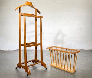 A Gentleman's Valet And Magazine Rack