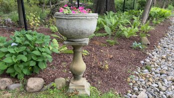 Cast Stone Pedestal Stand And Planter