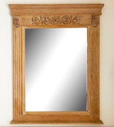 A Bleached Oak Framed Mirror By Hooker Furniture