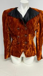 A Vintage KRIZIA Dressy Rust & Black Trim Blazer Made In Italy Size 44