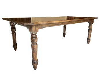 A Fine Quality Hard Wood Bench Made Farm Table By Bausman & Company