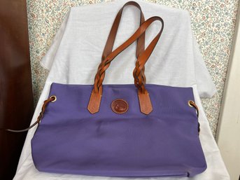 Dooney & Bourke Purple Nylon And Leather Handbag