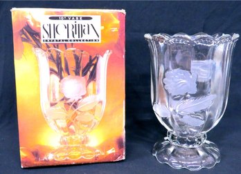 An Imperial Glass Sheridan Pattern 10' Table Vase In The Box