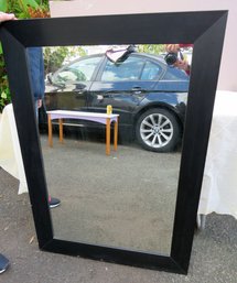 Contemporary Black Wood Large Rectangular Mirror
