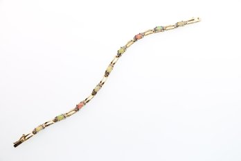 Sterling Silver Opal Bracelet 7 Inch