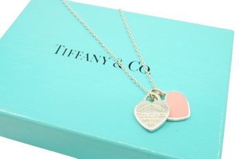 Tiffany Sterling Double Heart Necklace