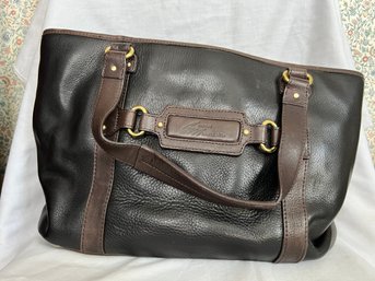 Dark Brown Leather Stone Mountain Handbag