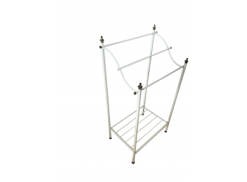 Vintage White Metal Towel Rack