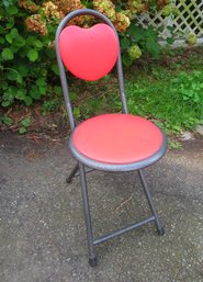 Folding Red Heart Stool Kids Chair