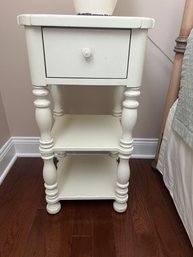 Pair Of Lexington Tiered Single Drawer Nightstands With Turned Spindle Legs - In Cottage White