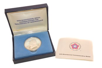 United States 1976 Bicentennial Commemorative Silver Medal In Original Box