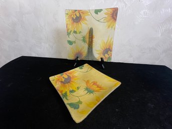 2 Piece Sunflower Plate Set