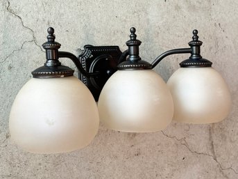 A Vintage Wall Sconce - 3 Lite With Frost Glass Shades