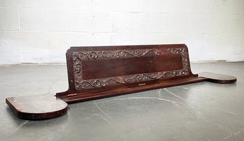 A Carved Wood Panel -  Music Stand Hinged Top To Old Piano