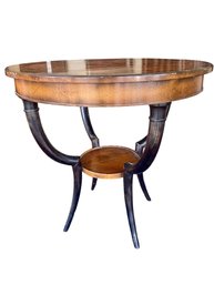 Baker Furniture, Biedermeier Style Round Inlaid  Table.