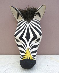 Paper Mache Antelope Zebra Head Wall Art