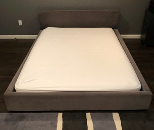 Grey Queen Size Modern Bed And Mattress