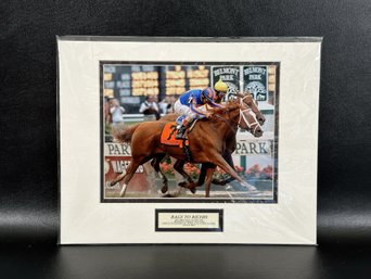 Ready-To-Frame Matted Equestrian Photograph, Belmont Stakes Winner Rags To Riches