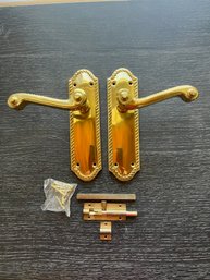 14 Sets Of New Gold Colored Door Handles From The Door Store In Belfast, Ireland