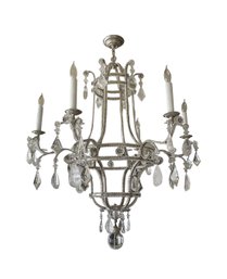 A Fabulous Dennis & Leen Dupont Chandelier - Tear Shaped Crystals And Silver Finish