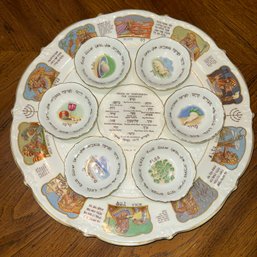 Gorgeous Large Royal Cauldon ~ Sederdish ~ W/6 Small Bowls Passover Story