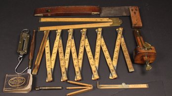 COLLECTION OF AMAZING STEAMPUNK ANTIQUE VINTAGE INDUSTRIAL ENGINEERS TOOLS