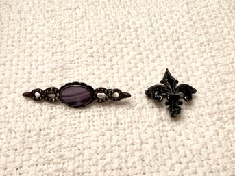 Two Sterling Silver Pins