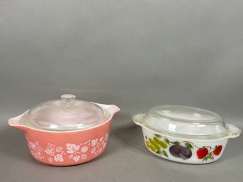 Vintage Pyrex Pink Gooseberry & Anchor Hocking Fire King Oven Ware