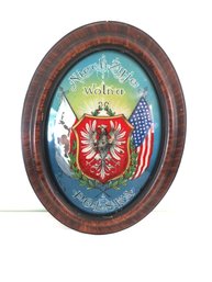 Oval Convex Reverse Glass Painting Polish Crest