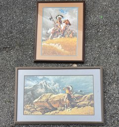 A Pair Of Signed Native American Lithographs, When The Land Was Theirs And From The Rim By Frank C. McCarty