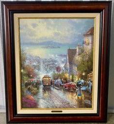 Thomas Kinkade Painting, Hyde Street  And The Bay, San Francisco With COA