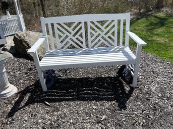 Vinyl White Garden Bench. (right)