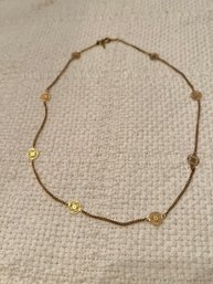 Gold Tone Chain With Dogwood Blossom Links