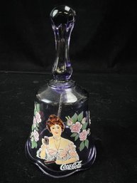 Fenton Purple Glass Hand Painted Coca Cola Bell