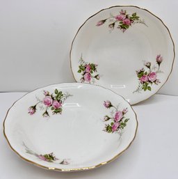 2 Vintage The Hallmark Canonsburg Bowls With 22K Gold Accents, American Beauty Pattern
