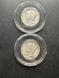 2 Mercury Dimes 1934, 1934-D