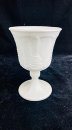 Vintage MilkGlass Goblet Pedestal Wine Glass Chalice