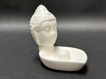 Buddha Incense Burner In White Ceramic #3