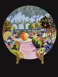 Colorful And Vintage Villeroy & Boch 12' Vitro Porcelain Plate - Jardins Francais